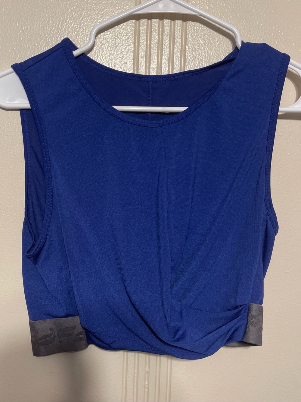 Fabletics Royal Blue Sleeveless Twist-Hem Crop Top